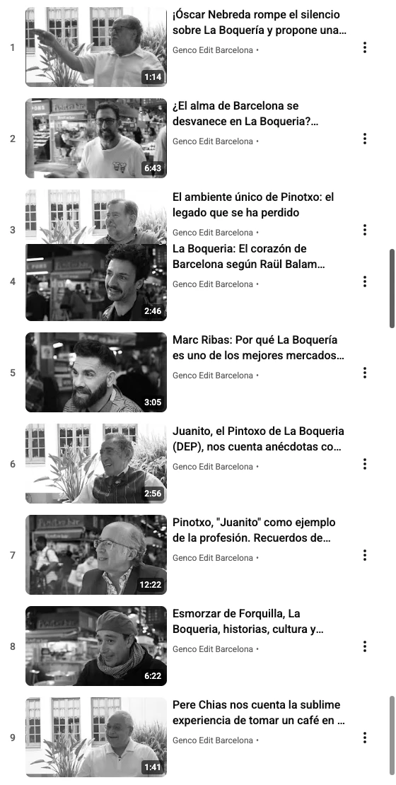 tira de youtube con vídeos