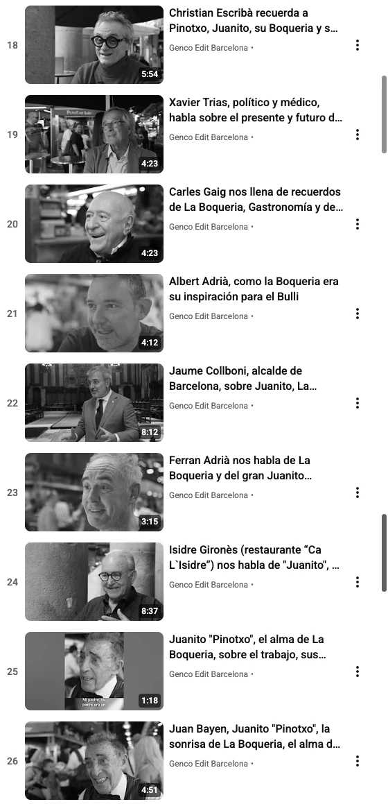 tira de youtube con vídeos